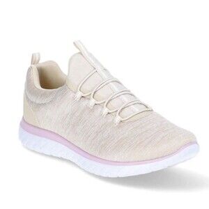 Athletic Works Womens Bungee Slip On Sneakers 7.5 Beige Pink